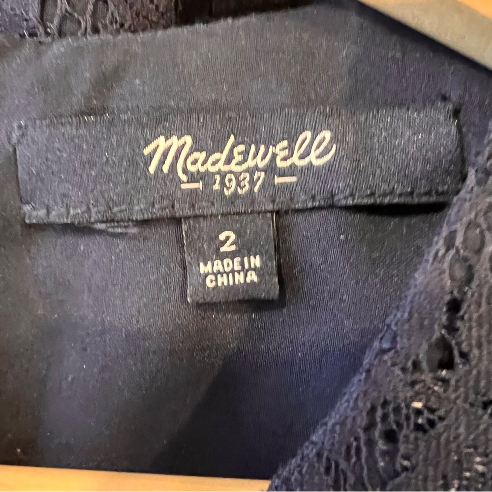 Madewell Navy Dress with Lace Detail - Picture 8 of 10